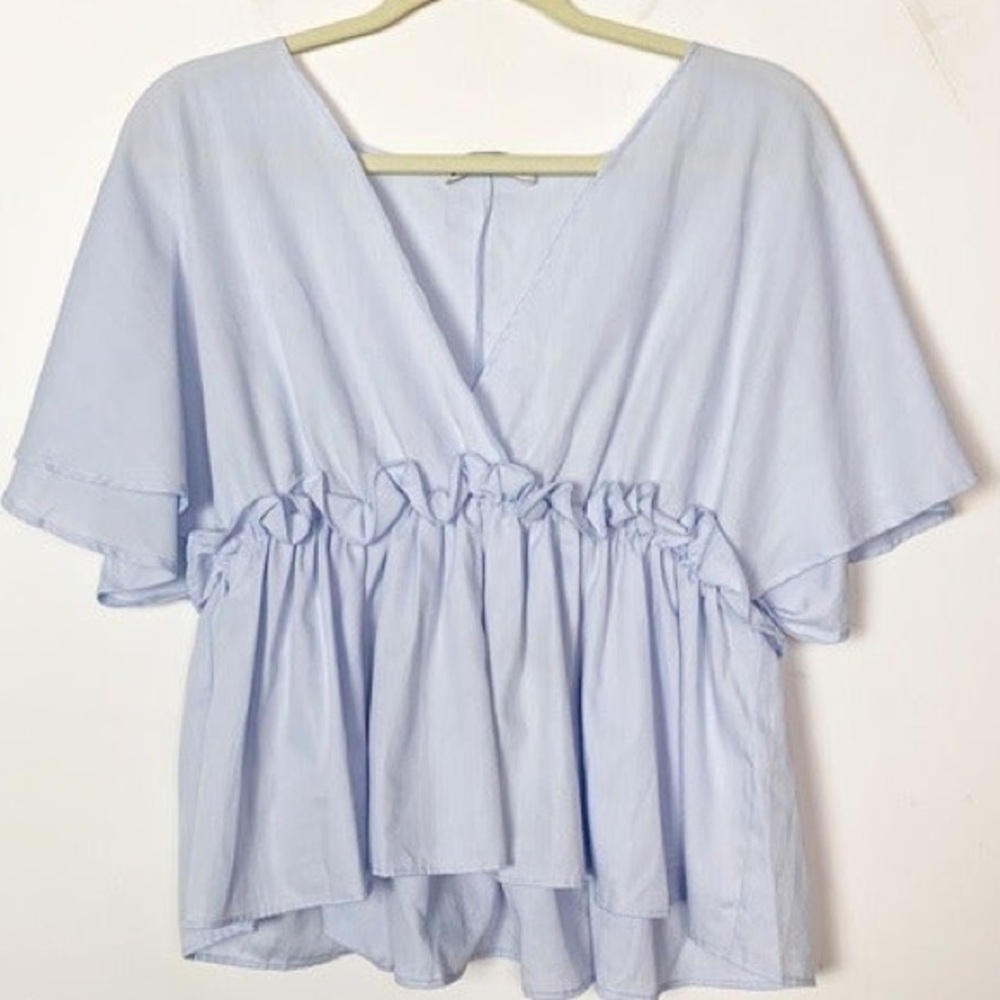 Zara Blue Babydoll Top